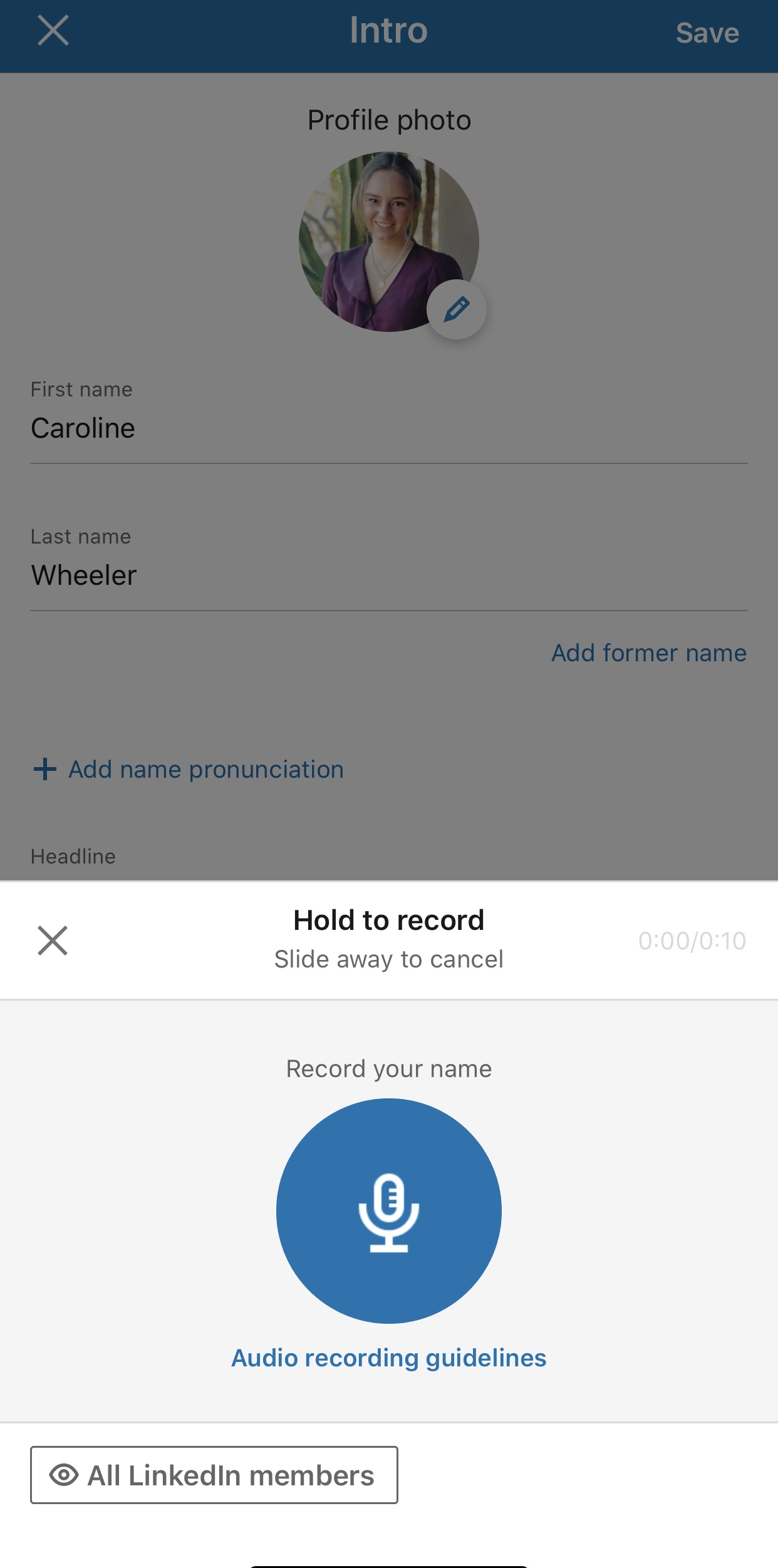 Name Pronunciation Feature Available on LinkedIn
